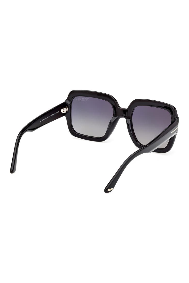 Kaya 54mm Polarized Gradient Square Sunglasses, Alternate, color, SHINY BLACK/ ECO/ POLAR