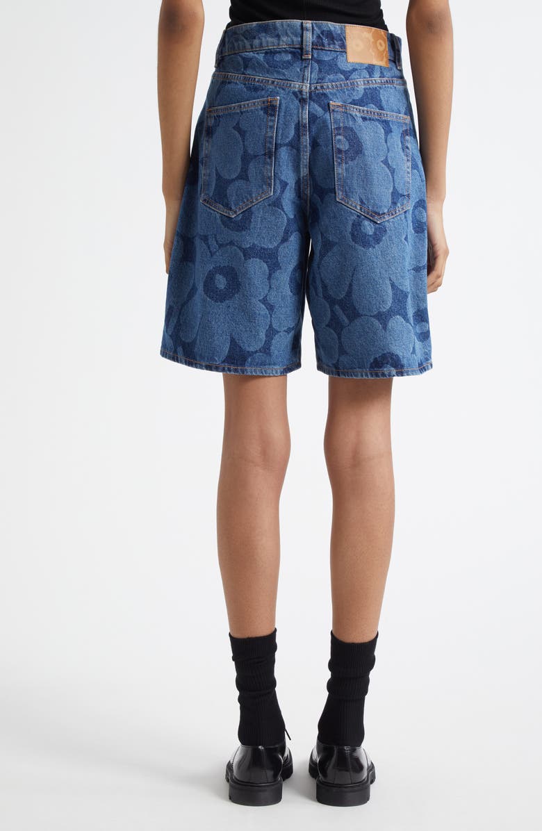 Marimekko Maridenim Marssi Unikko Denim Shorts, Alternate, color,