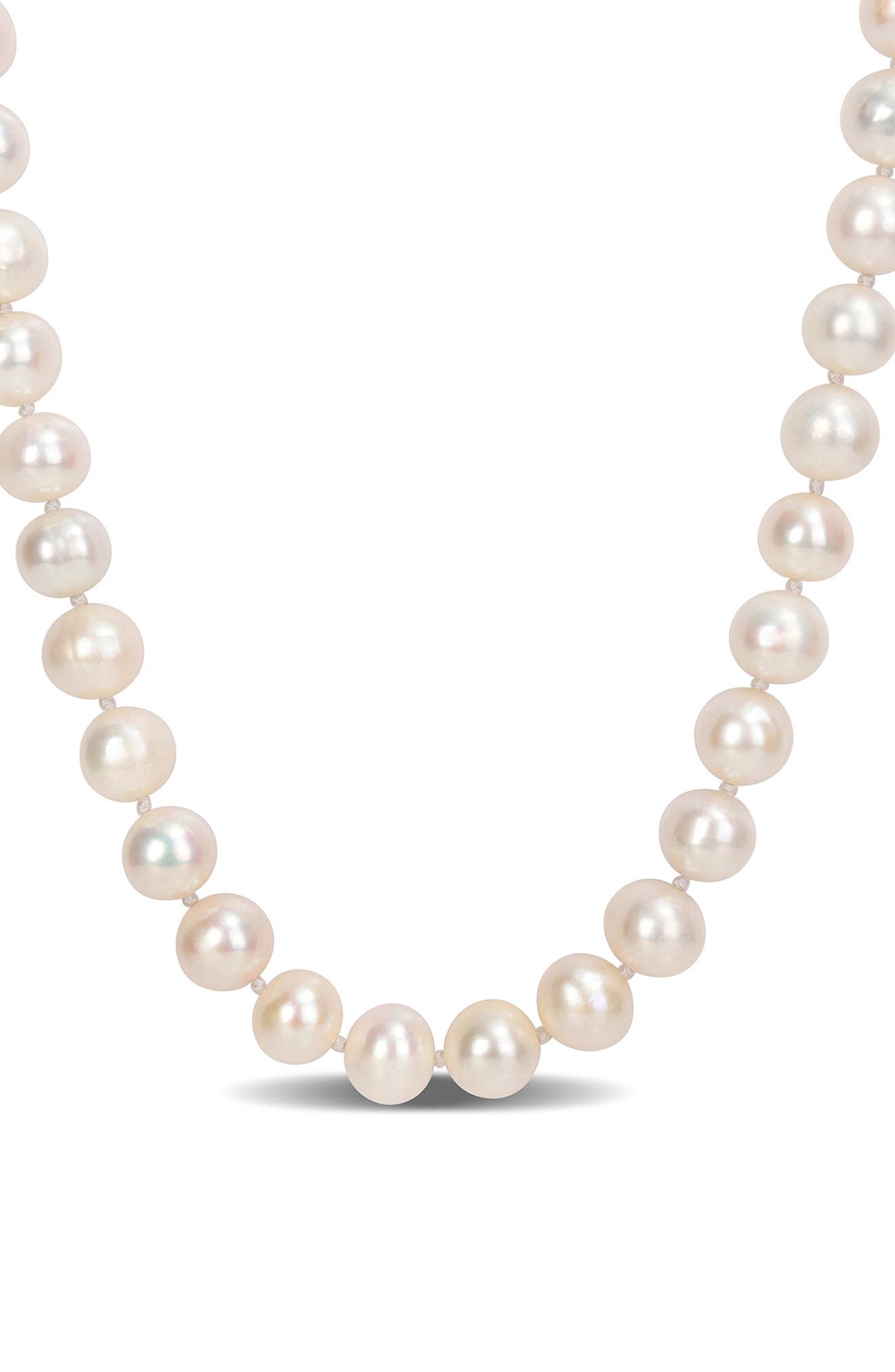 DELMAR Sterling Silver 7.5-8mm Cultured Freshwater Pearl Strand Necklace