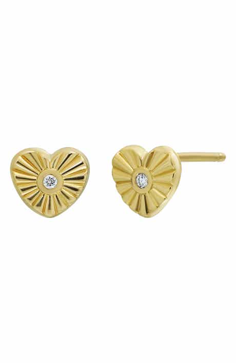 Diamond Heart Stud Earrings (Nordstrom Exclusive)