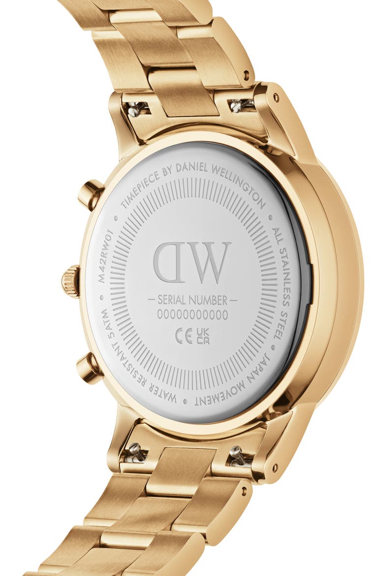 Iconic Link Chronograph Bracelet Watch, 42mm, Alternate, color, GOLD