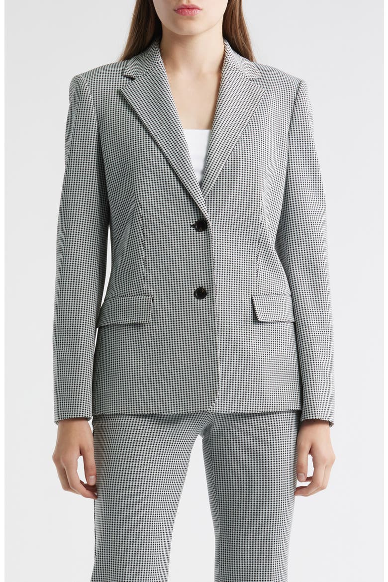 Check Single Breasted Blazer, Main, color, BLACK MULTI