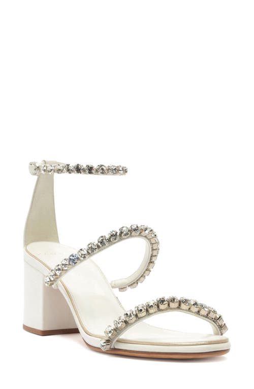 Alexandre Birman Alexa Crystal Strap Sandal In White