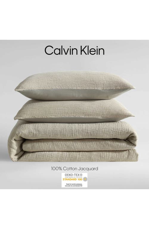 Calvin Klein Washed Textured Duvet Cover & Shams Set In Absinthe Green