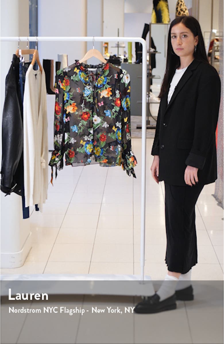 Julius Floral Print Tie Sleeve Blouse, sales video thumbnail