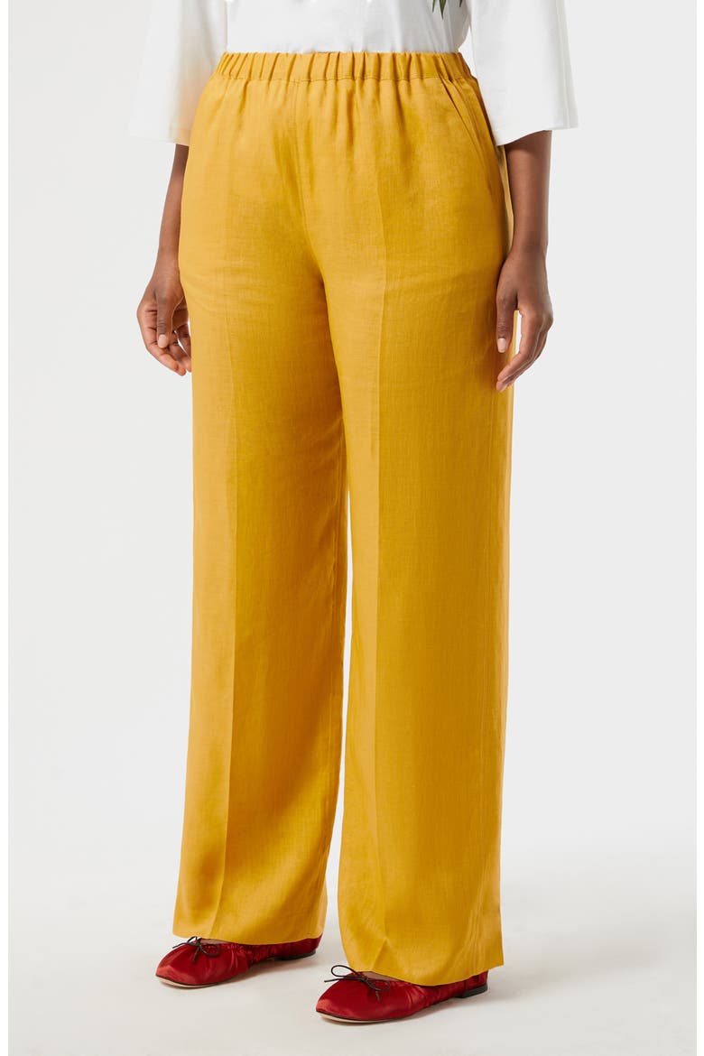 Rocco Straight Leg Linen Pants, Main, color, HONEY