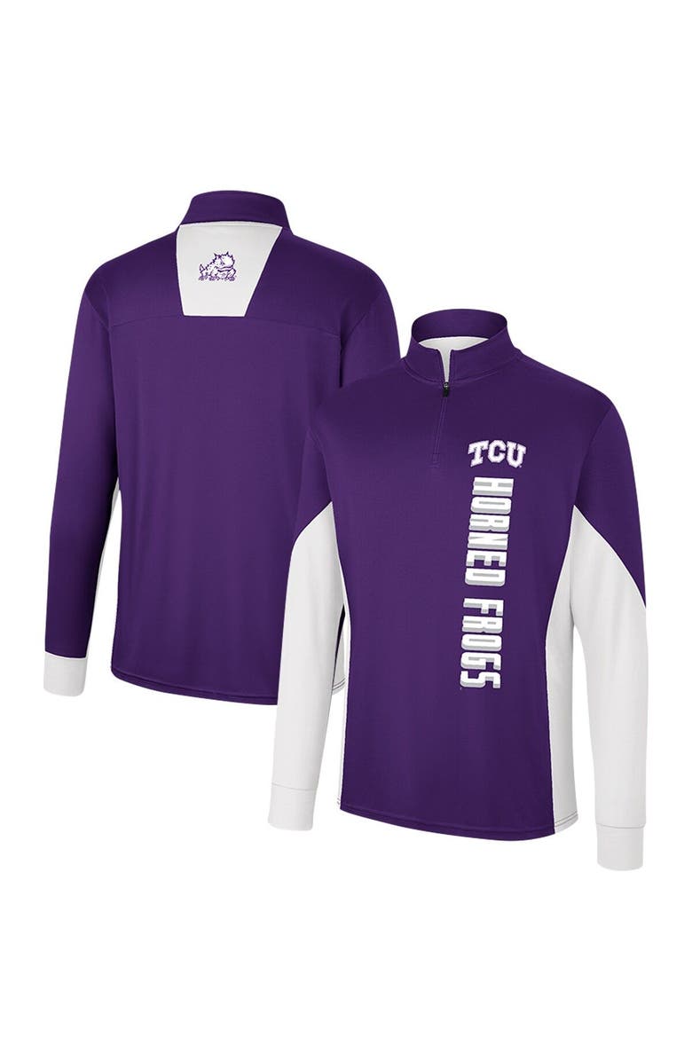 COLOSSEUM Men's Colosseum Purple TCU Horned Frogs Bart Quarter-Zip Top, Main, color, Purple
