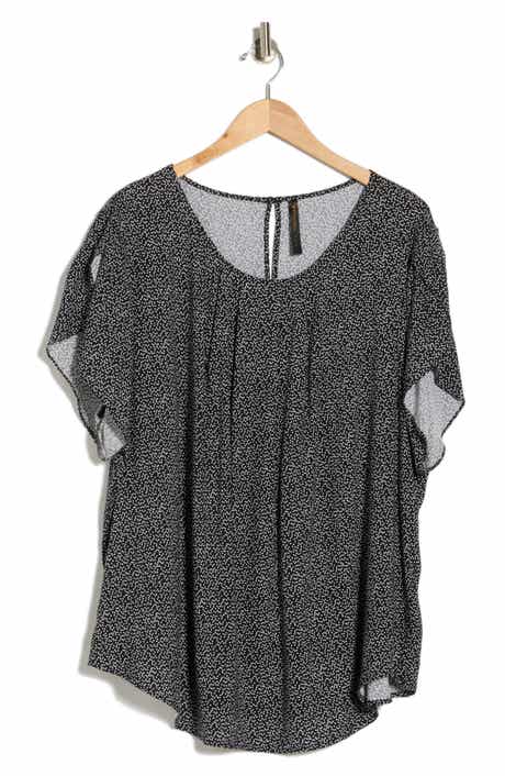 Renee C Dot Print Short Sleeve Top