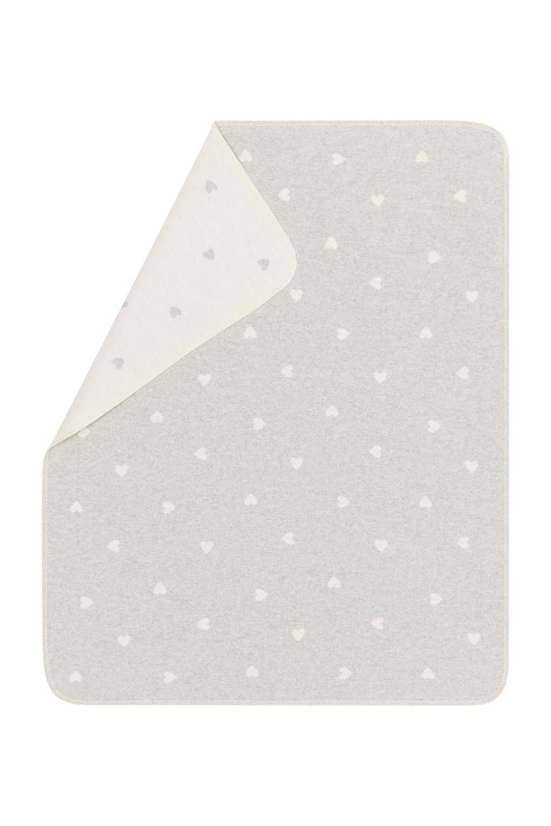 Juwel Hearts Allover Baby Blanket, Main, color, Grey