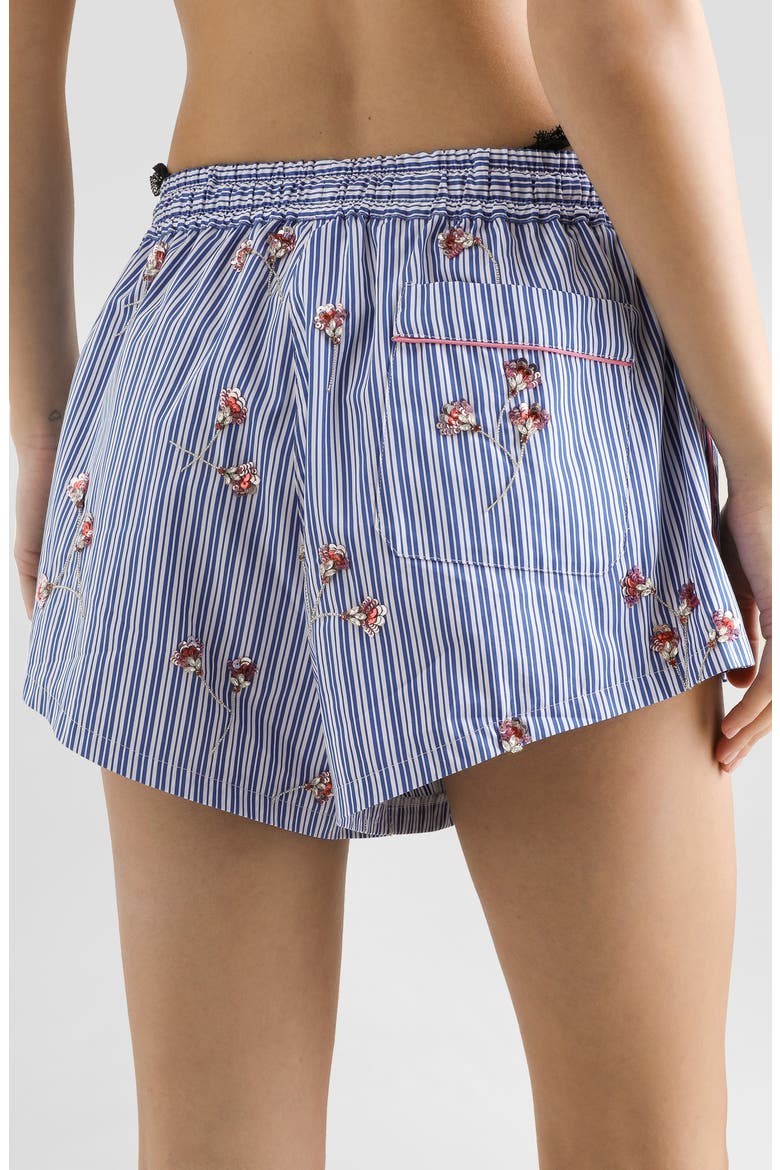 Embroidered Silk Blend Poplin Shorts, Alternate, color, S8400 EMBROIDERED