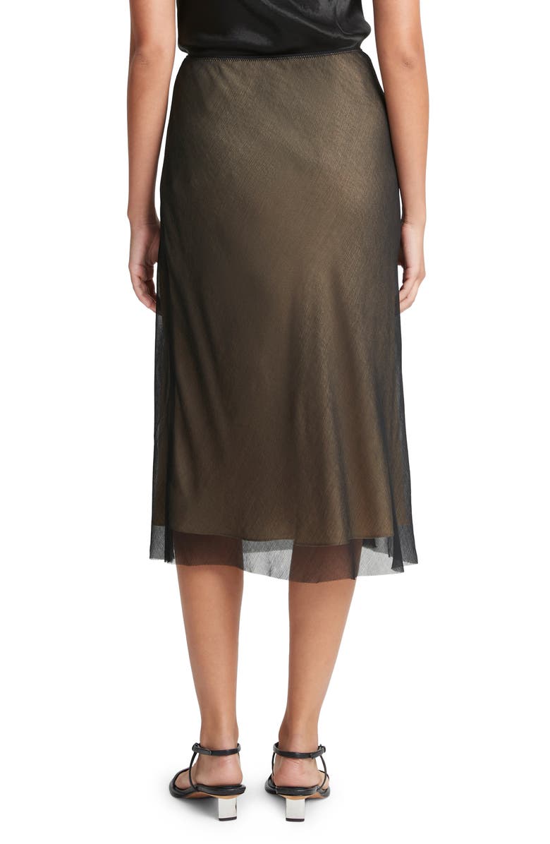 Vince Layered Slip Skirt, Alternate, color, Black/Chamois