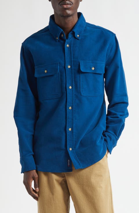 Cotton Moleskin Button-Down Shirt