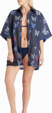 VALIMARE Sydney Printed Cover-up Shirtdress