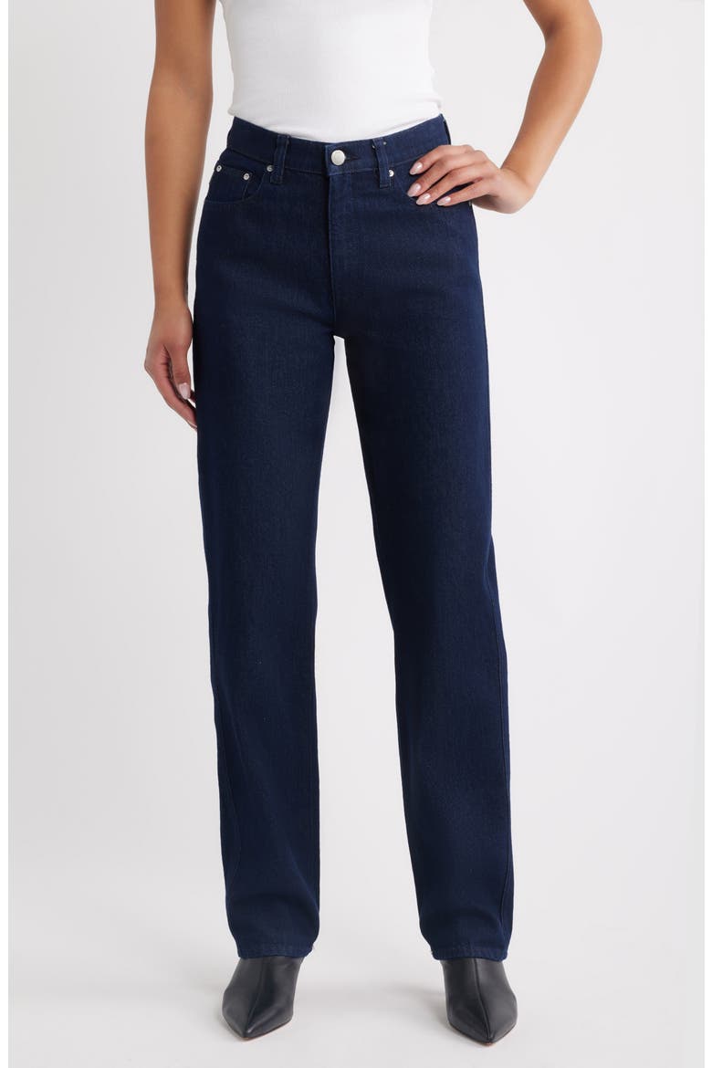 Cate High Waist Slim Straight Leg Jeans, Main, color, RINSE