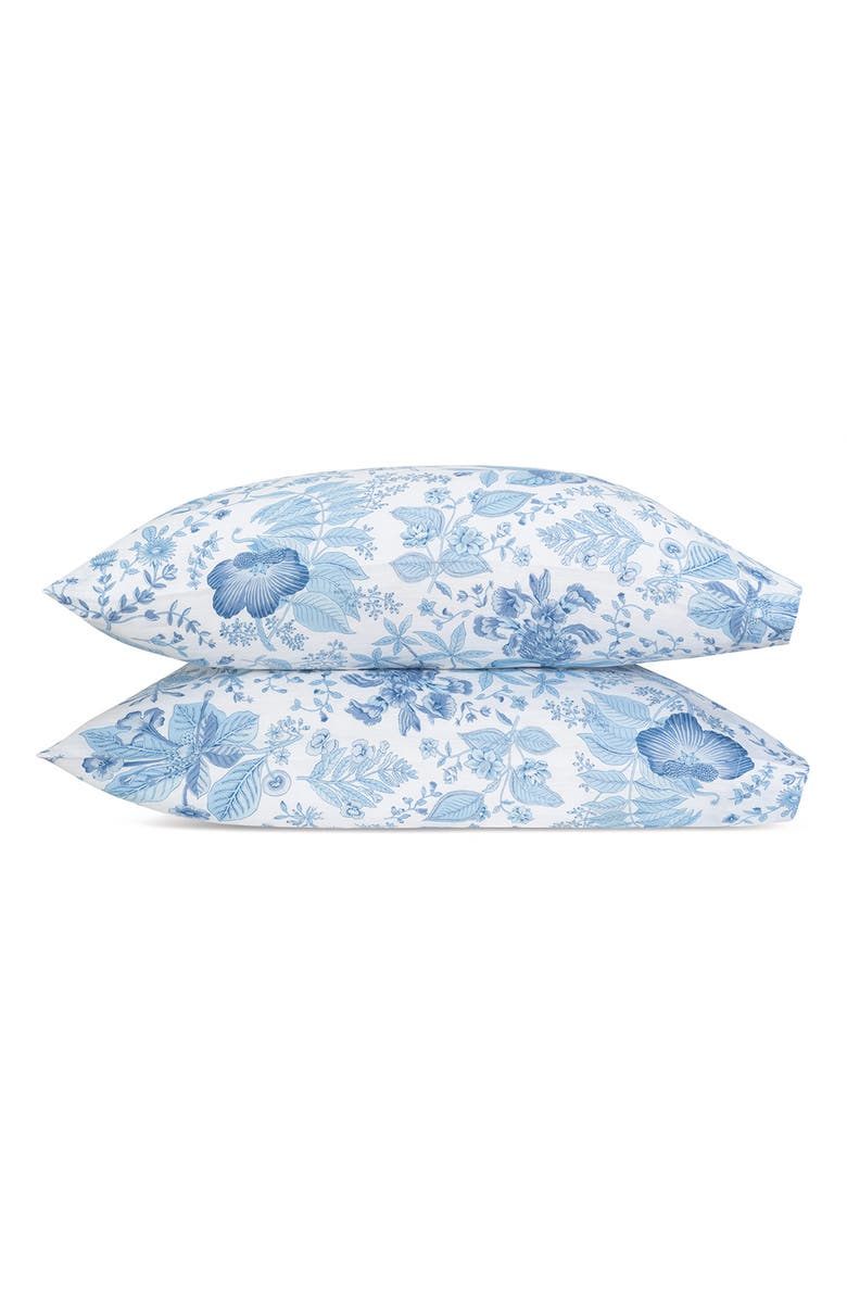 Matouk Pomegranate Set of 2 Linen Pillowcases, Main, color, Porcelain Blue