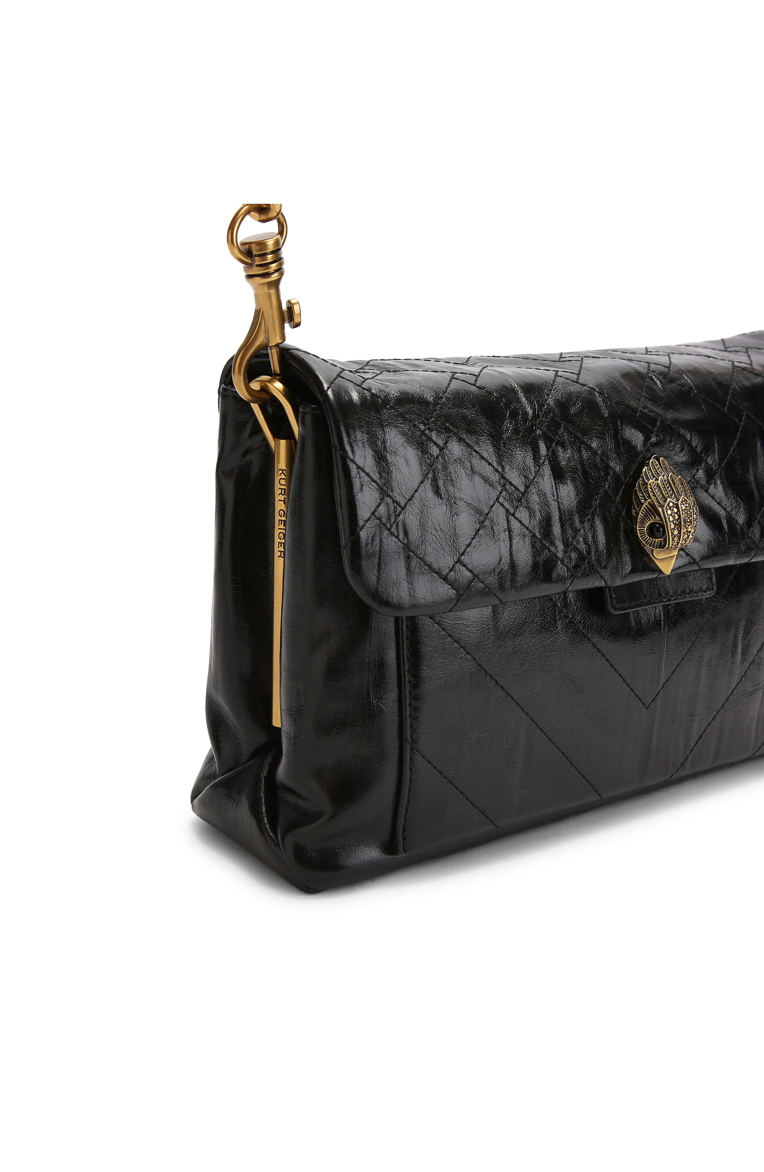 Kurt Geiger London Kensington Leather Crossbody Bag, Alternate, color, Black