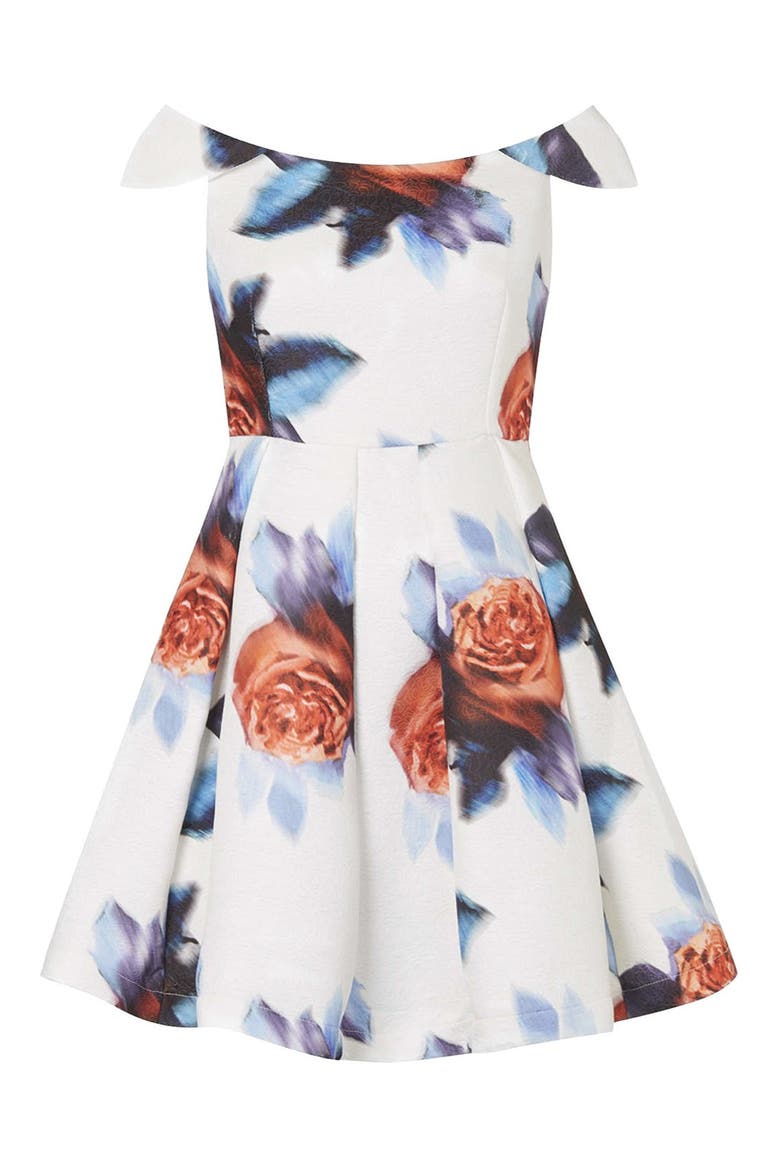 White Floral Dress, Alternate, color, WHITE