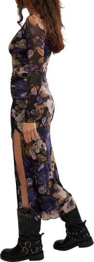 Gianni Long Sleeve Stretch Mesh Body-Con Dress