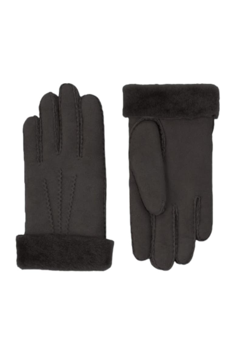 Hand-Sewn Premium Lamb Fur Gloves, Alternate, color, black