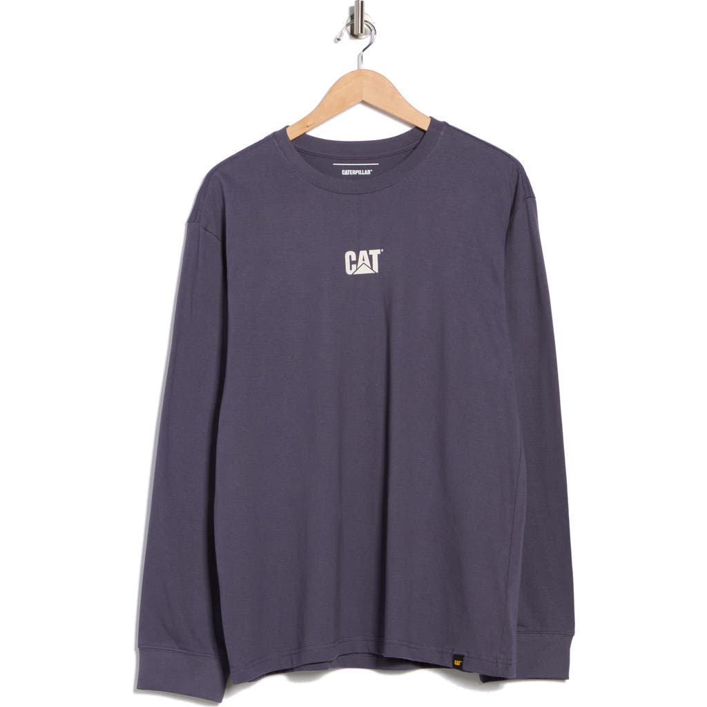 Cat Wwr Relaxed Fit Logo Long Sleeve T-shirt In Gray