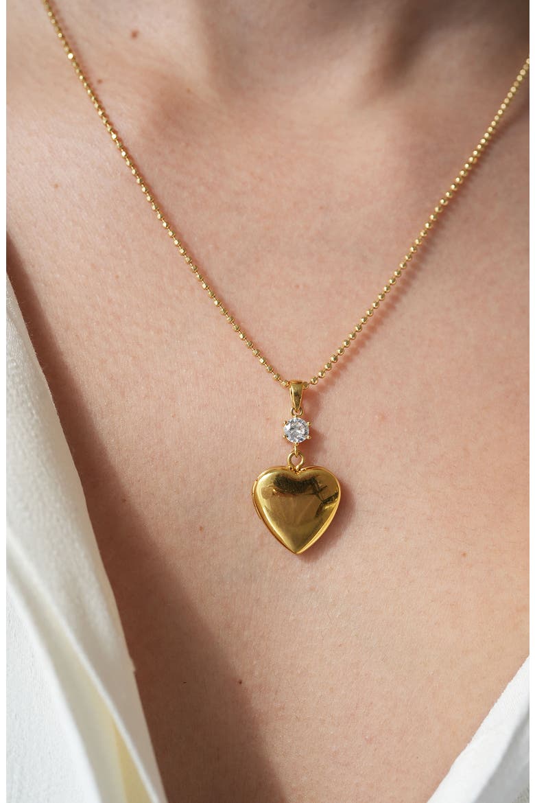 Heart Locket Pendant Necklace, Alternate, color, GOLD