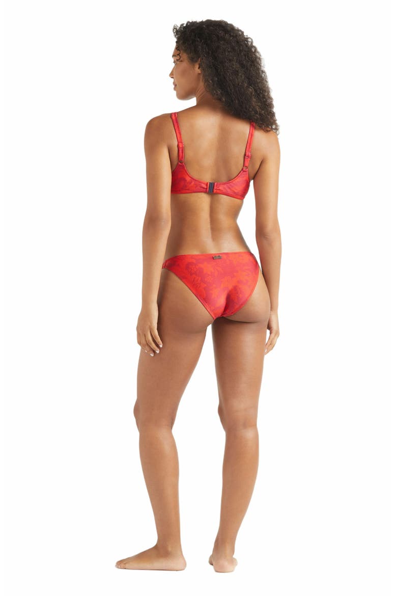 Women's Flower Power Side Tie Bikini Bottom, Alternate, color, LIPSTICK