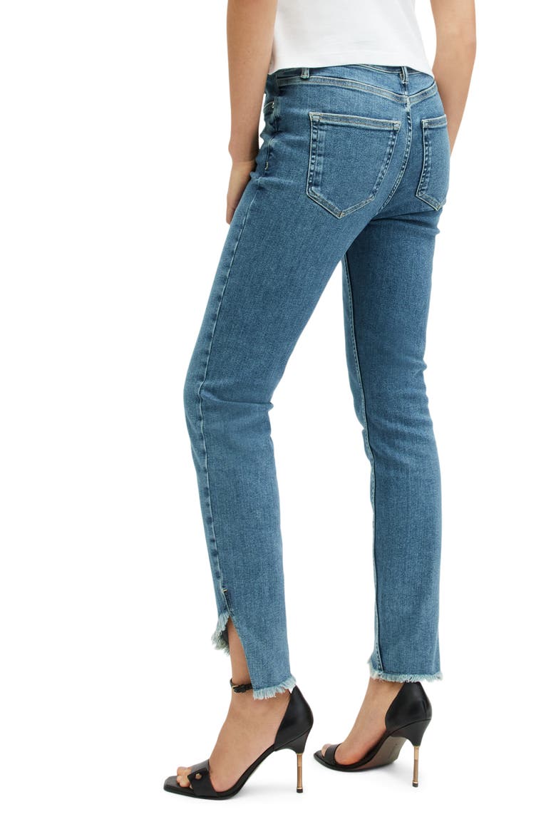 Dax Asymmetric Hem Jeans, Alternate, color, HUNTER BLUE