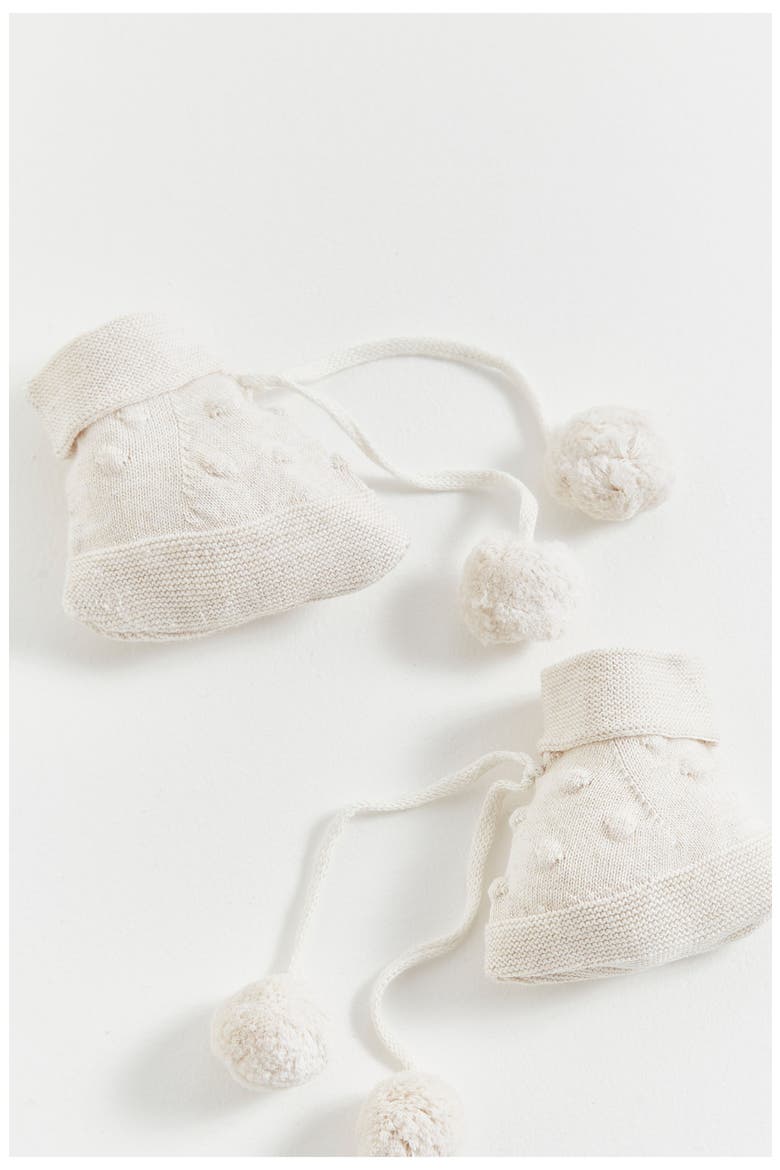 Premium Cotton My First Knit Booties Unisex for Infant, Alternate, color, Ivory