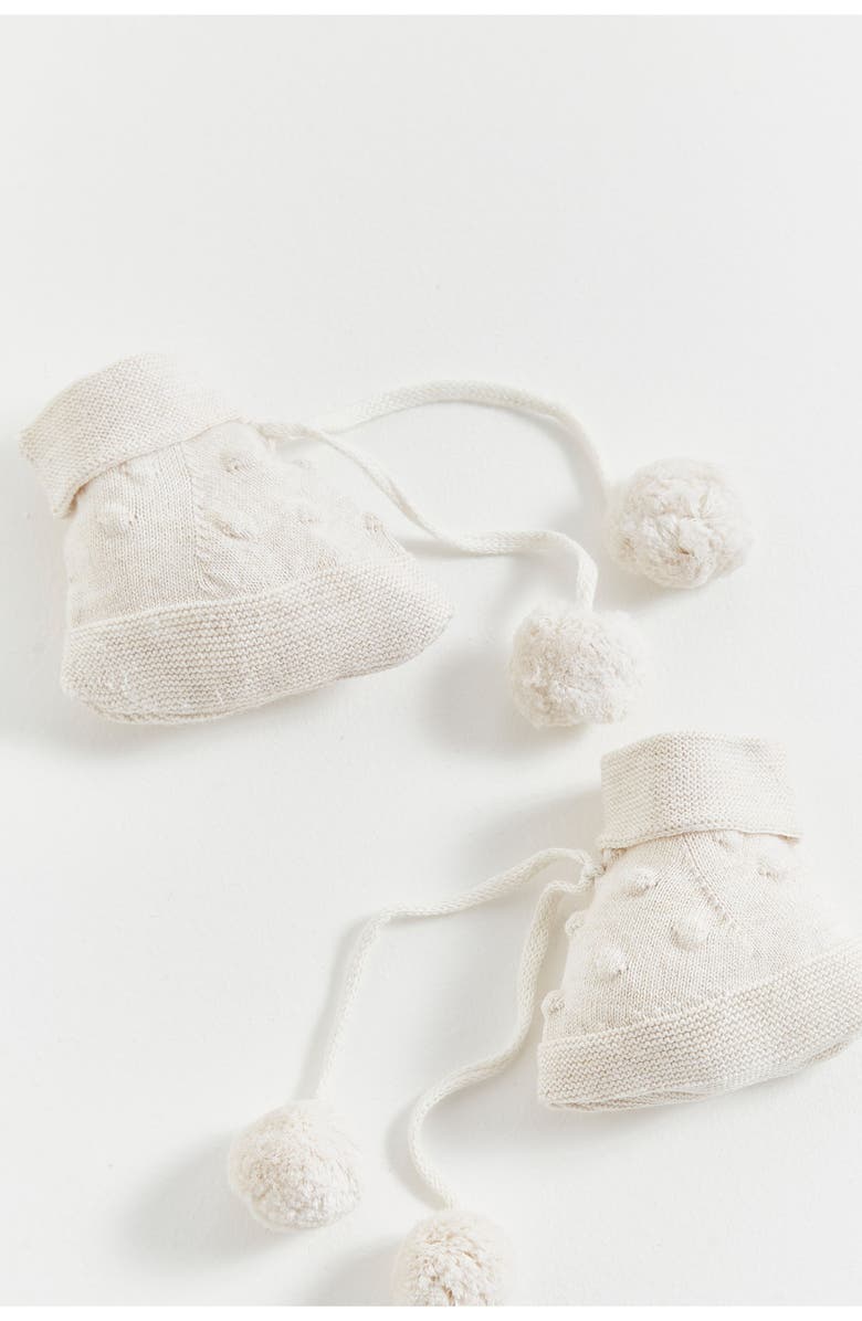 Babycottons Premium Cotton My First Knit Booties Unisex for Infant, Alternate, color, Ivory
