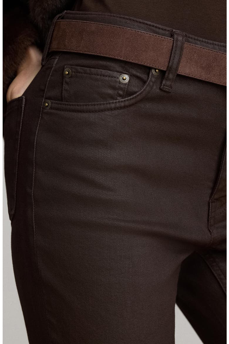 High Waist Coated Bootcut Jean, Alternate, color, BROWN