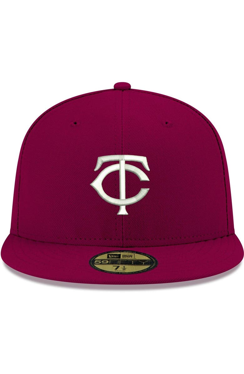 New Era Men's New Era Cardinal Minnesota Twins White Logo 59FIFTY Fitted Hat, Alternate, color, Cardinal