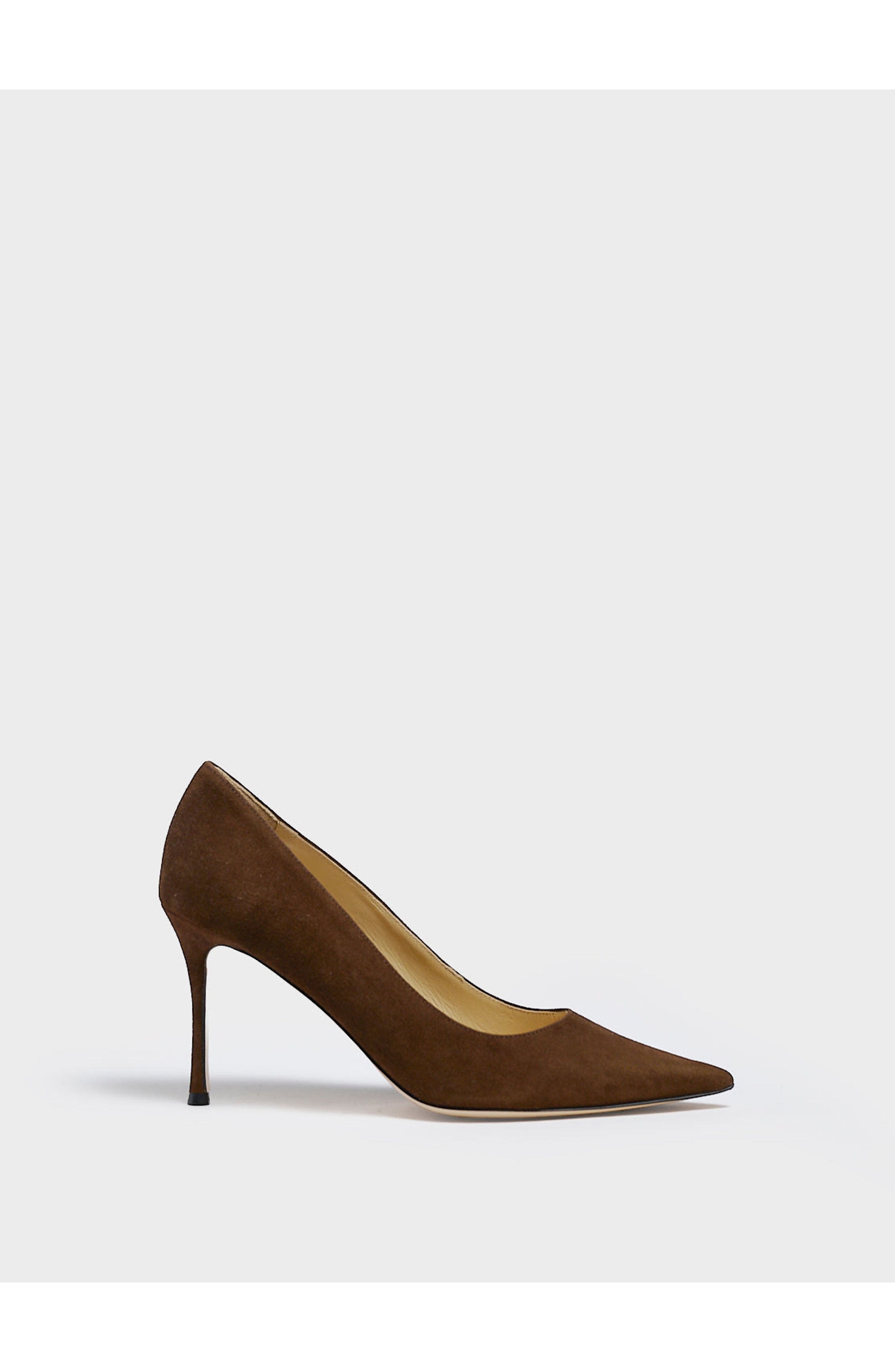 MARION PARKE Classic Pump 85 Suede, Main, color, Chocolate