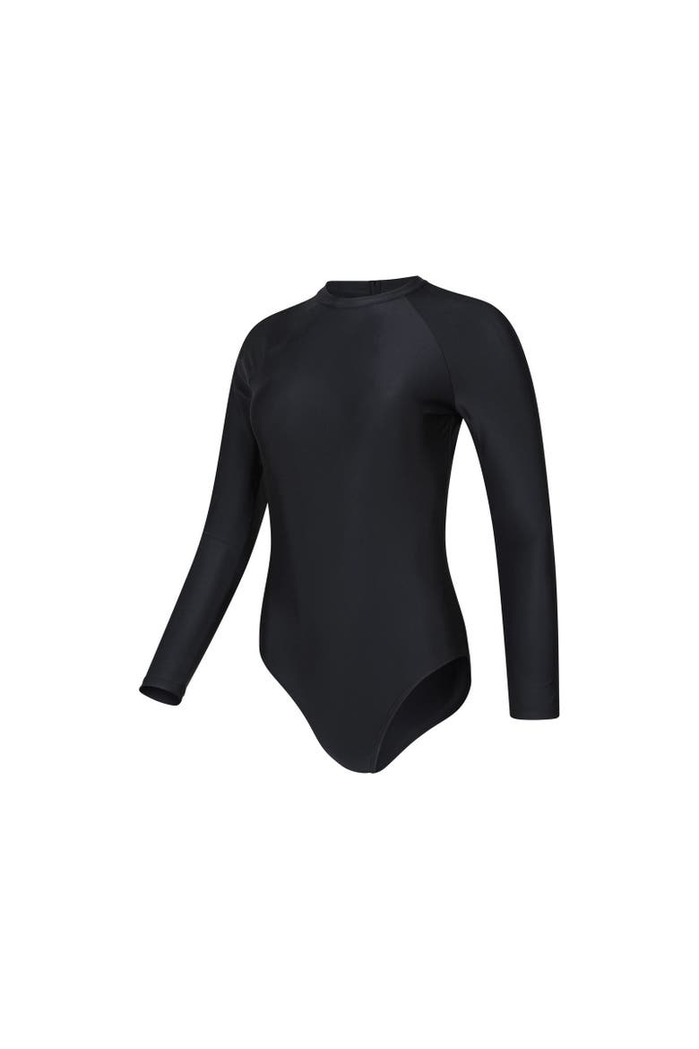 Sydney Long-sleeved One Piece Bathing Suit, Alternate, color, Black