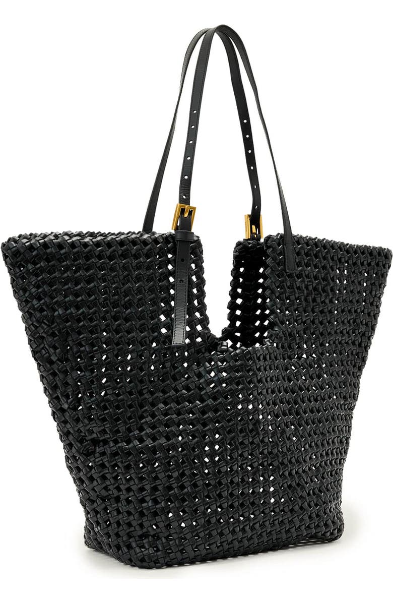 AllSaints Ara East/West Knot Tote, Alternate, color, Black