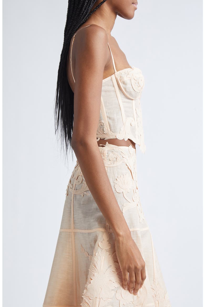 Rebellion Filigree Linen & Silk Camisole, Alternate, color, PEACH