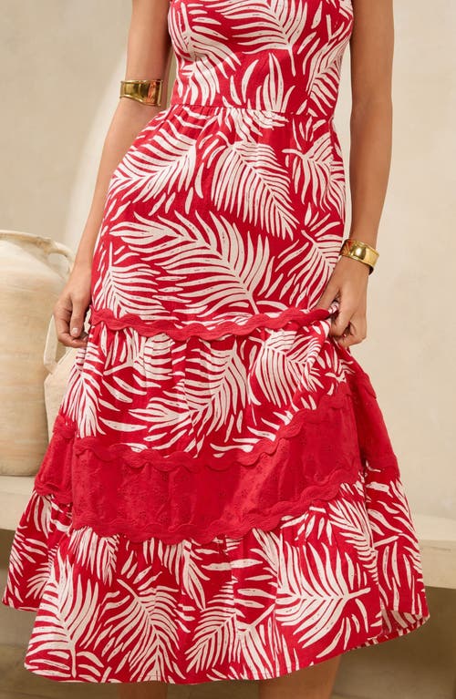 Lipsy Palm Print Tiered Maxi Sundress