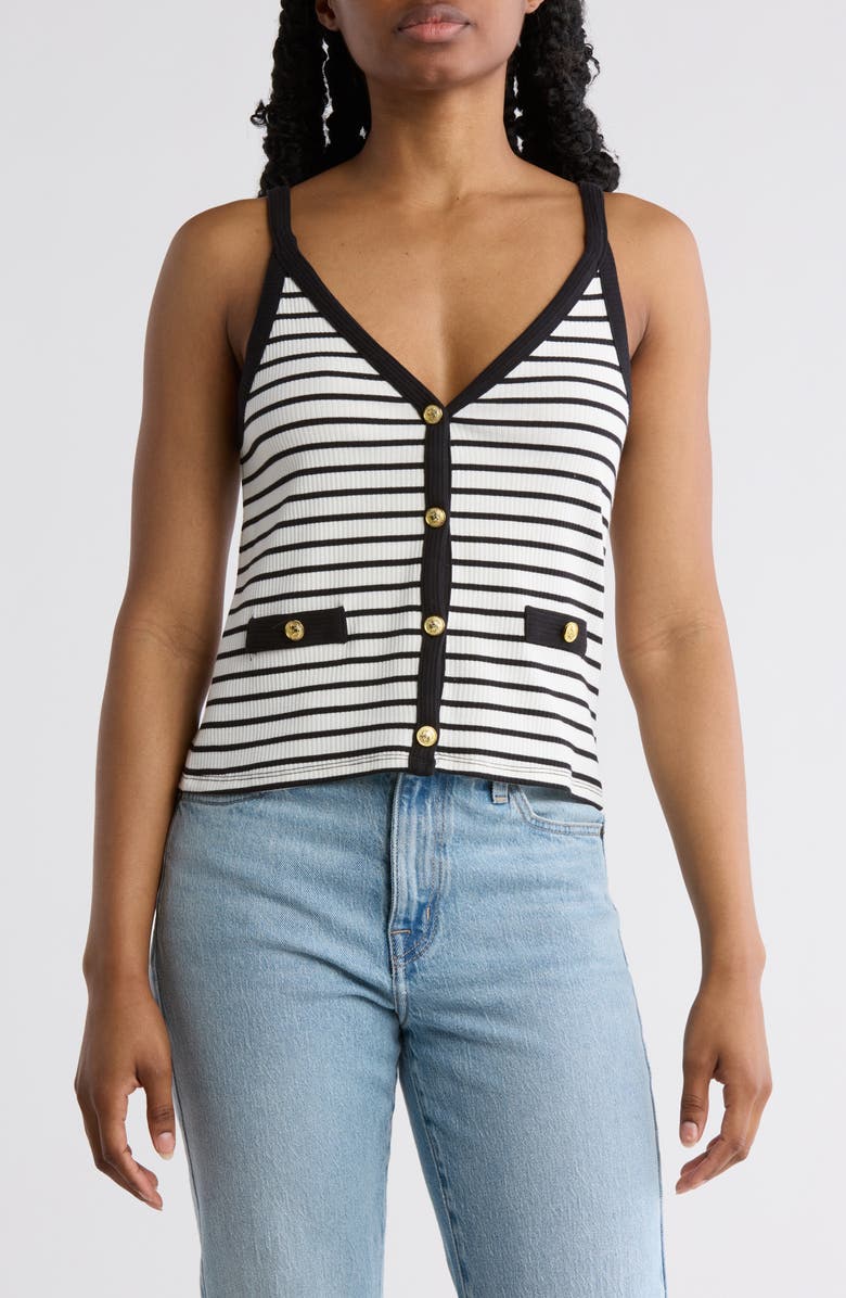 Vigoss Stripe Button Front Tank, Main, color, 