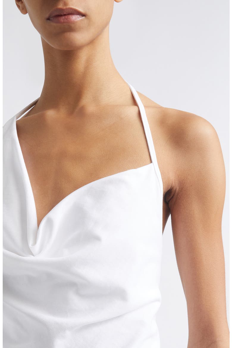 Cowl Neck Cotton Halter Top, Alternate, color, OFF WHITE