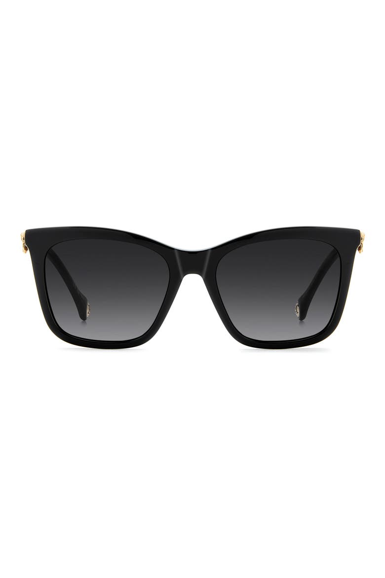 Her 55mm Gradient Rectangular Sunglasses, Main, color, BLACK/ DARK GREY SF