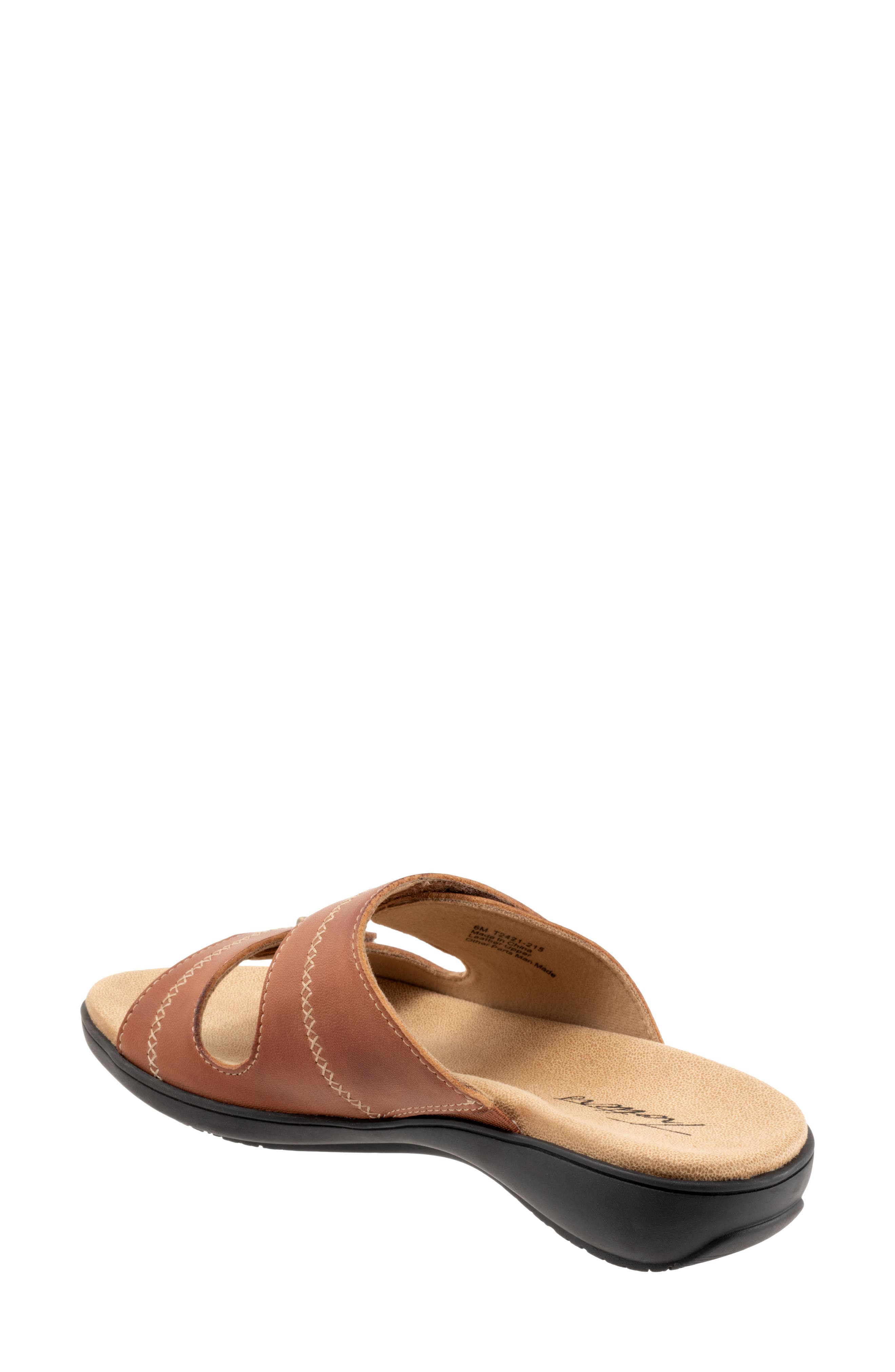 Ruthie Stitch Slide Sandal, Alternate, color, LUGGAGE