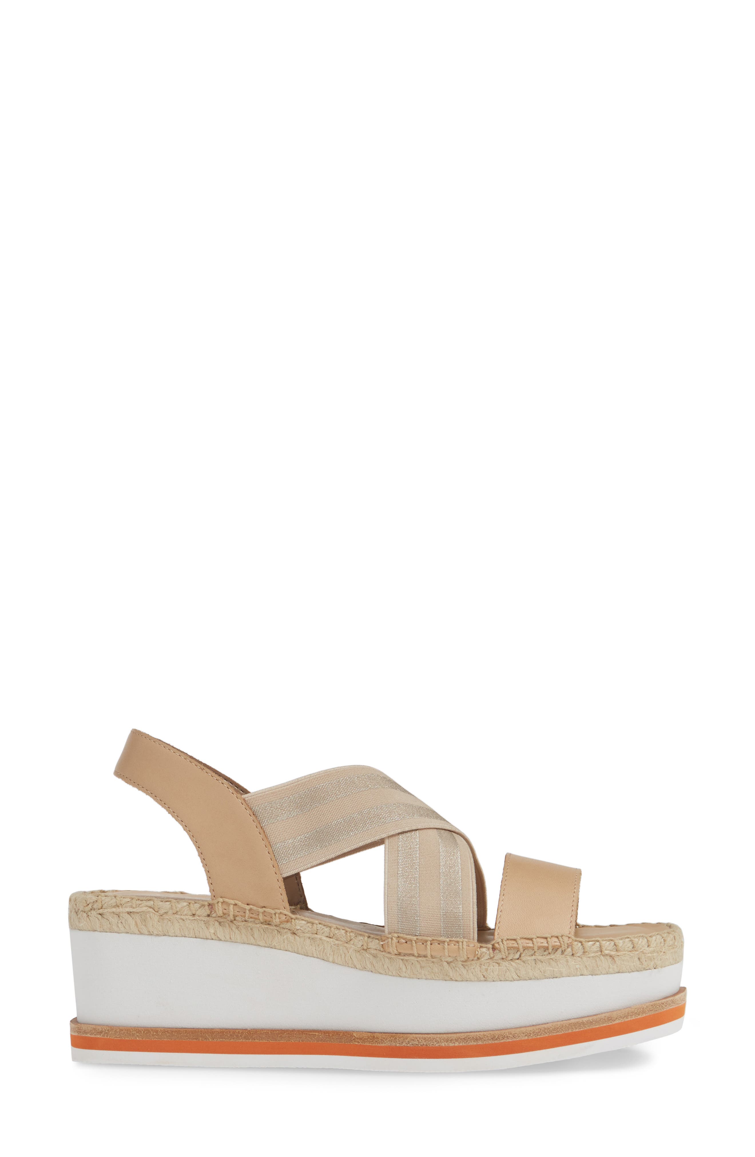 Audrey Wedge Sandal, Alternate, color, NUDE FABRIC