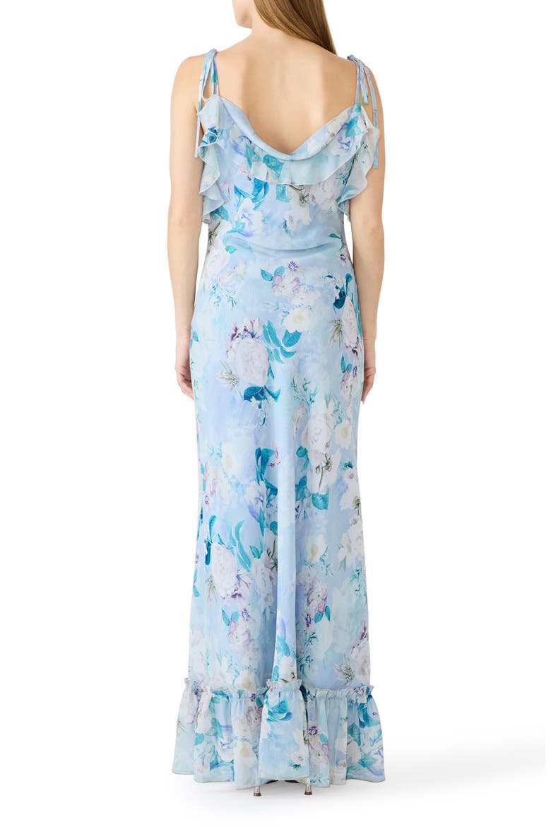 Malenna Floral Ruffle Chiffon Maxi Dress, Alternate, color, BLOOM