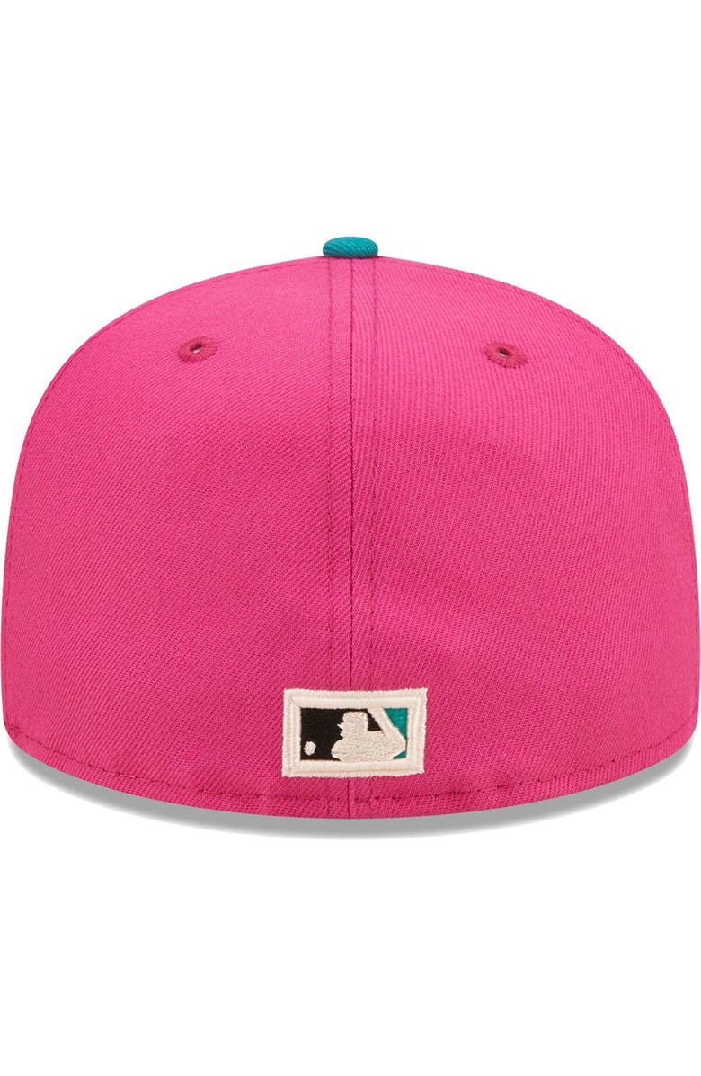 New Era Men's New Era Pink/Green Oakland Athletics Cooperstown Collection 1972 World Series Passion Forest 59FIFTY Fitted Hat, Alternate, color, 