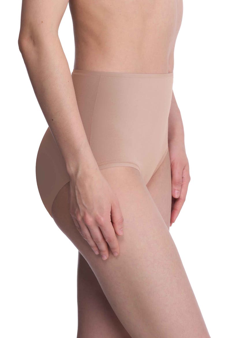 Bliss Bare Cotton High Waist Briefs, Alternate, color, CAFE