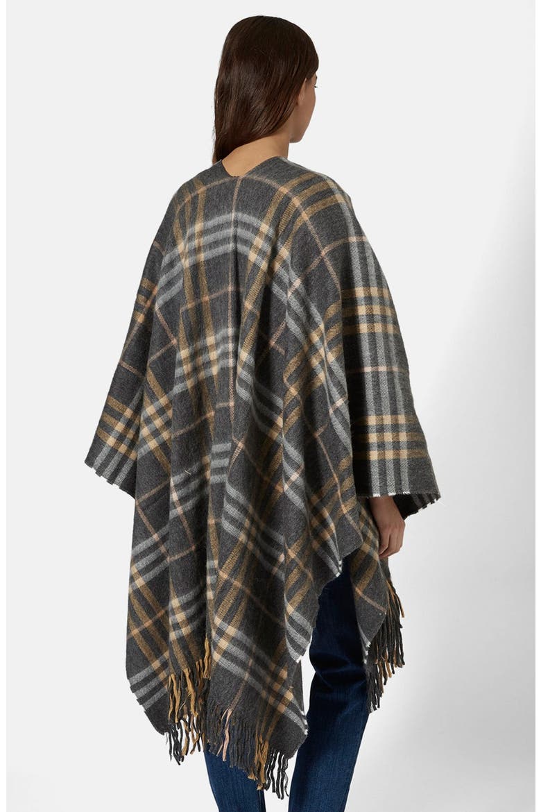 Check Poncho, Alternate, color, GREY