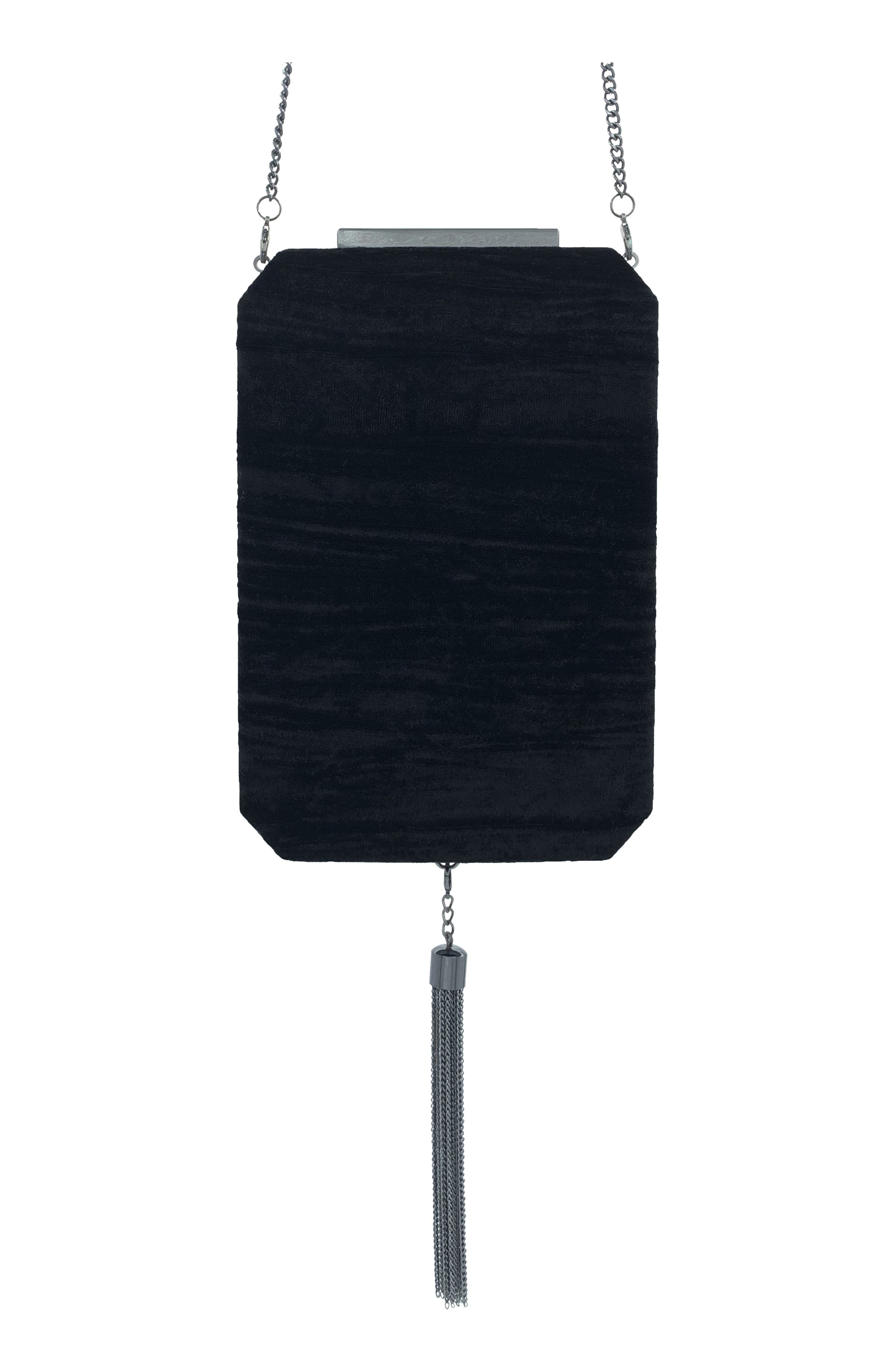 Olga Berg Cassandra Velvet Box Clutch, Main, color, 