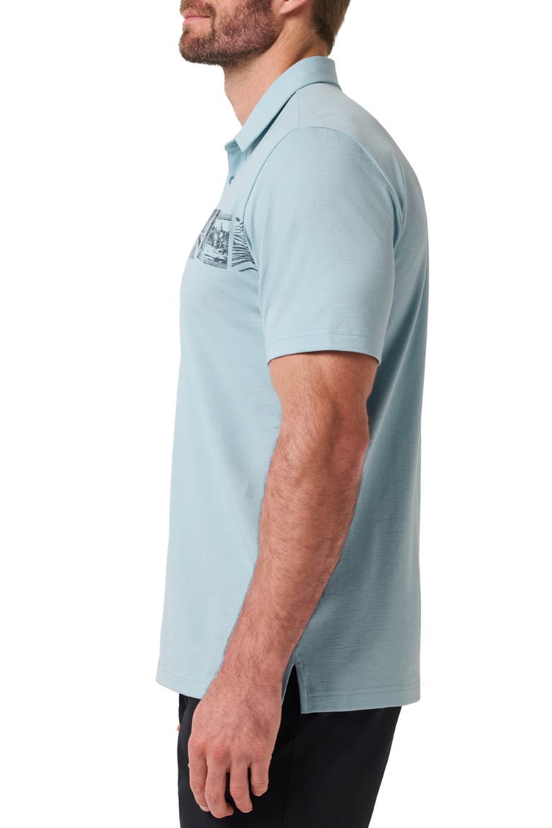 Chest Stripe Jersey Polo, Alternate, color, FORGET ME NOT