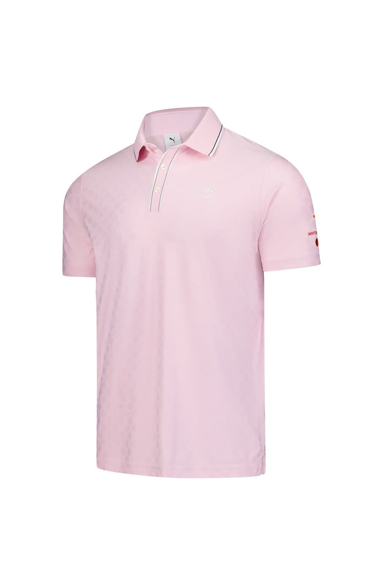PUMA Men's Puma  Pink Arnold Palmer Invitational Tipped Jacquard Polo, Alternate, color, Pink