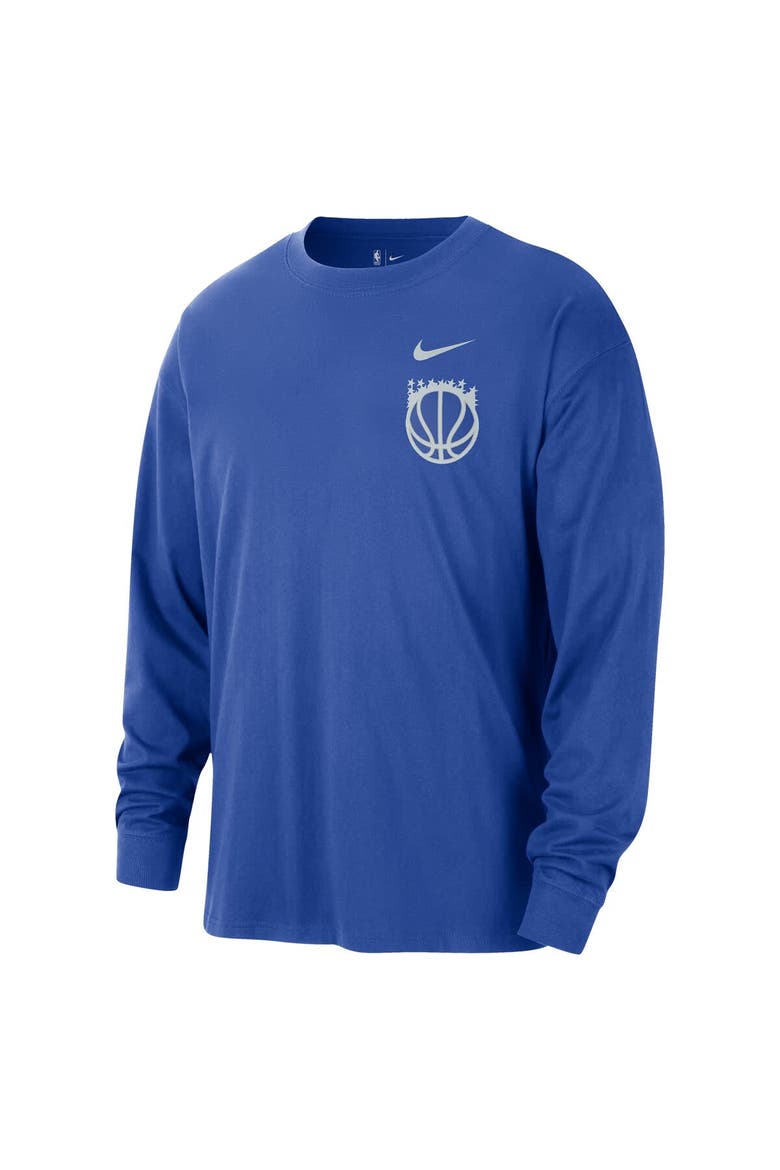 Men's Nike  Blue Orlando Magic 2025/26 City Edition Remix Essential Logo Long Sleeve T-Shirt, Alternate, color, Blue