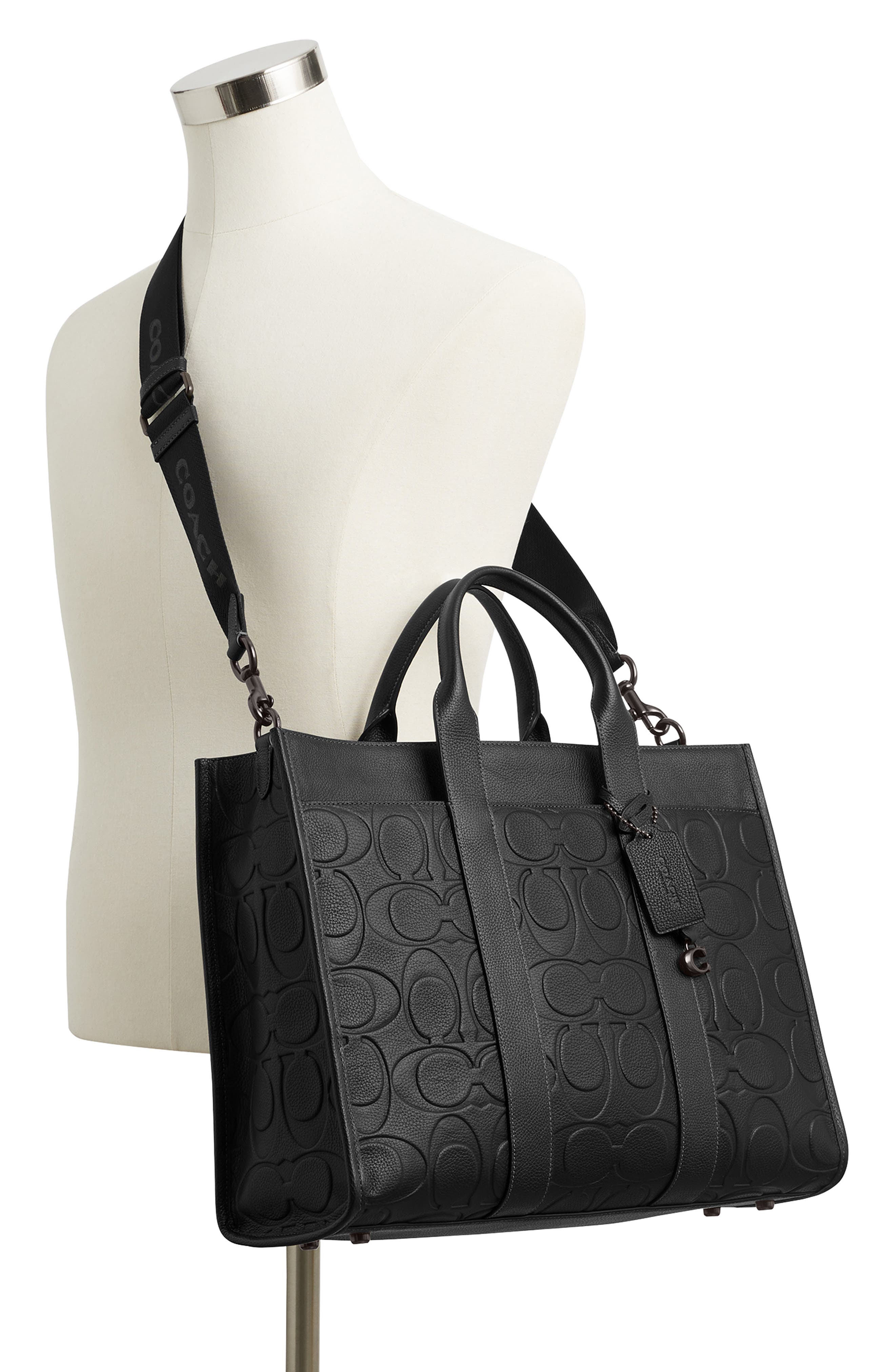 COACH Wesley Maxi Signature Embossed Leather Tote, Alternate, color, 